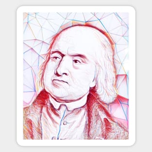 Jeremy Bentham Portrait | Jeremy Bentham Artwork | Line Art Sticker